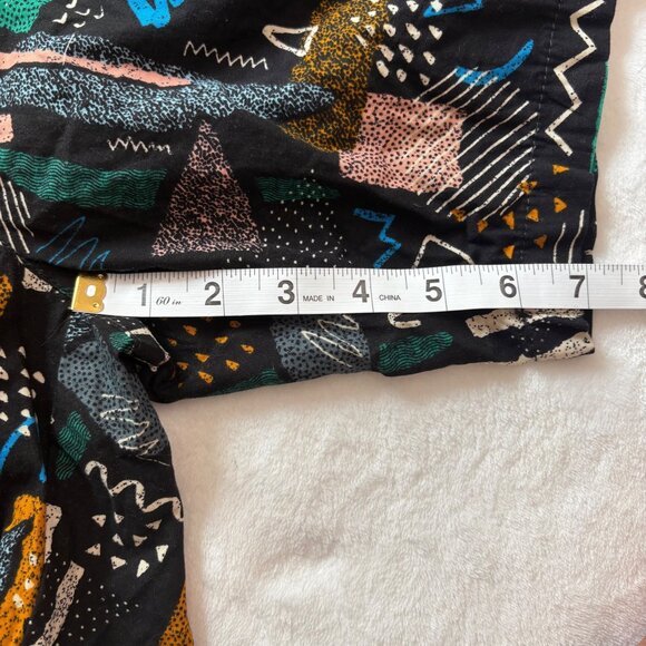 Cactus Man Mens Abstract Print Shorts Size M / 32 Black Multi-Color - Picture 12 of 14